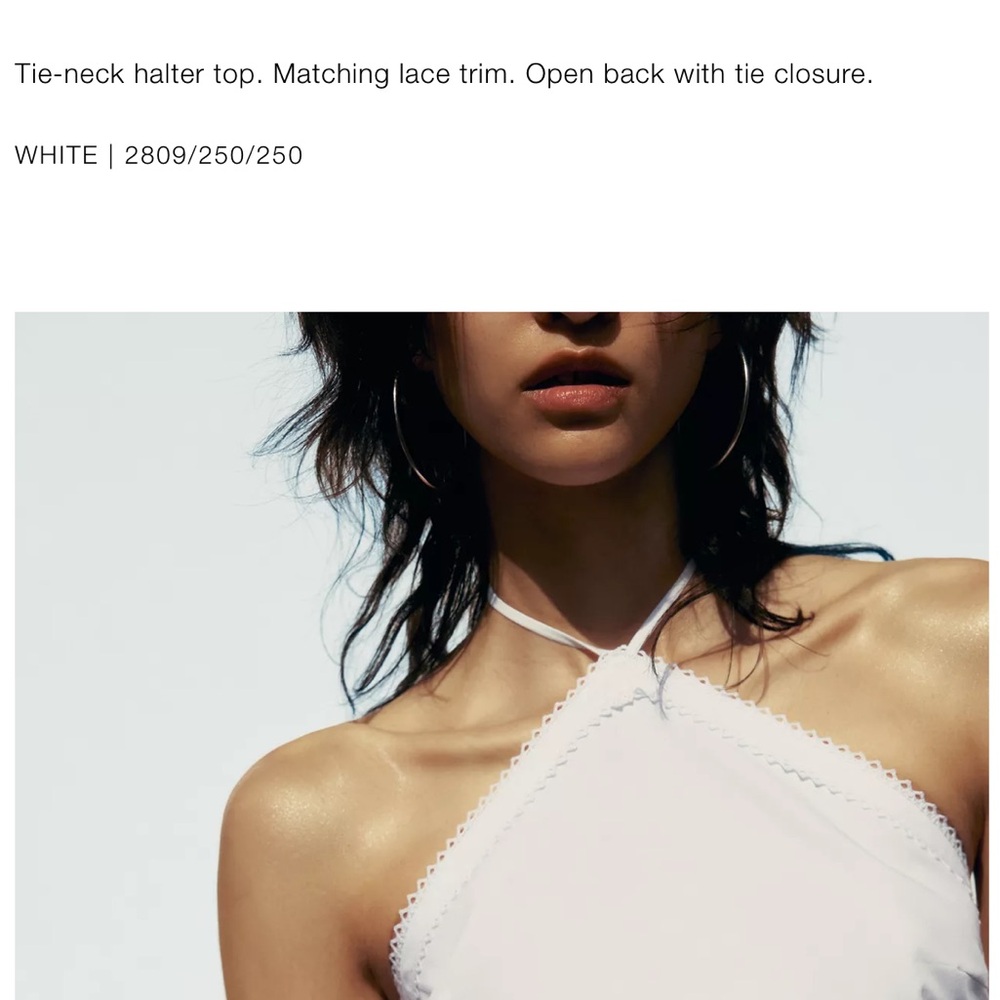 🎉SALE🎉NWT💕ZARA White Halter Tank Top - Picture 3 of 8